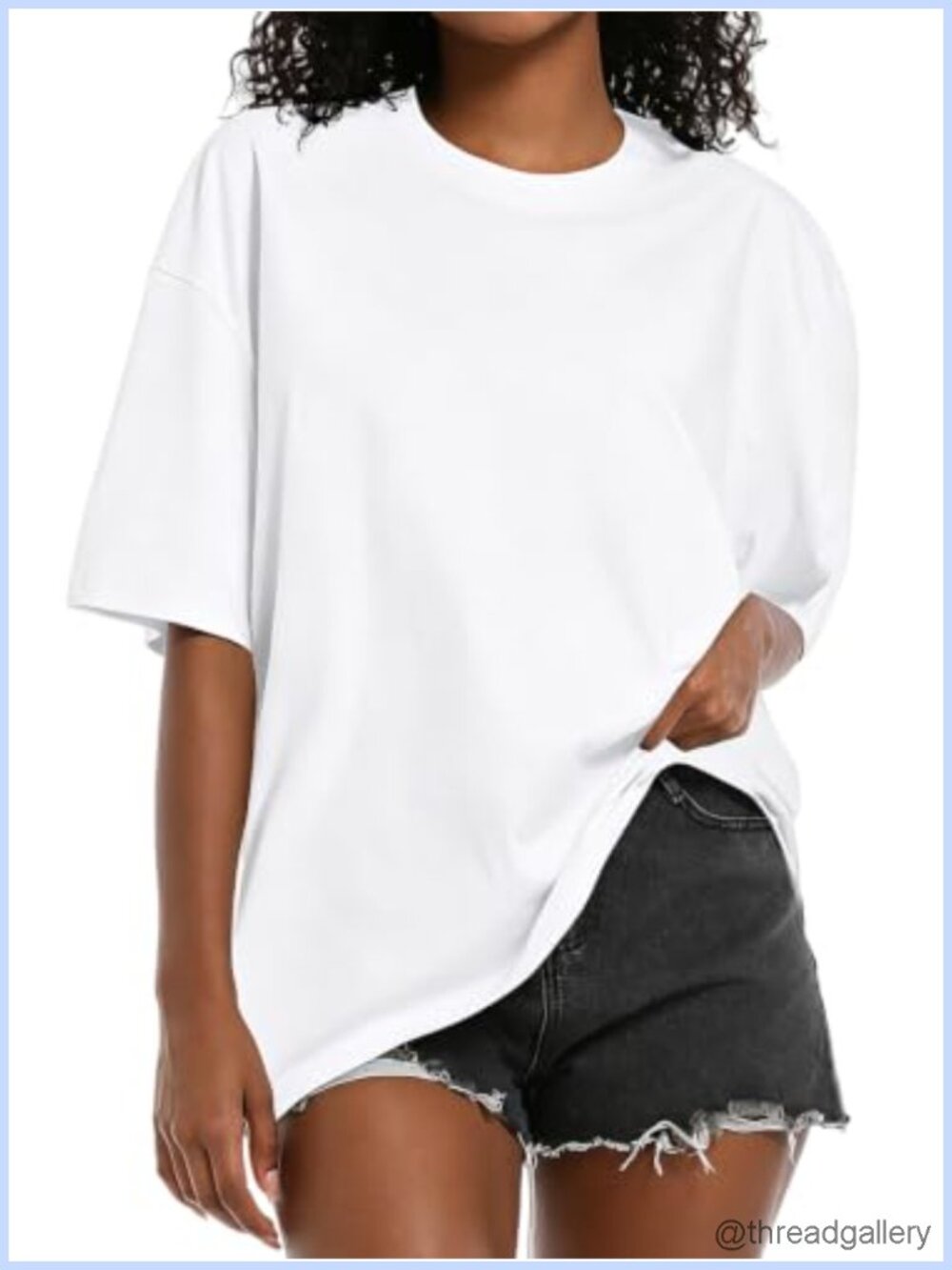 Oversized Short Sleeve 100% Cotton Crew Neck T-Shirt Casual